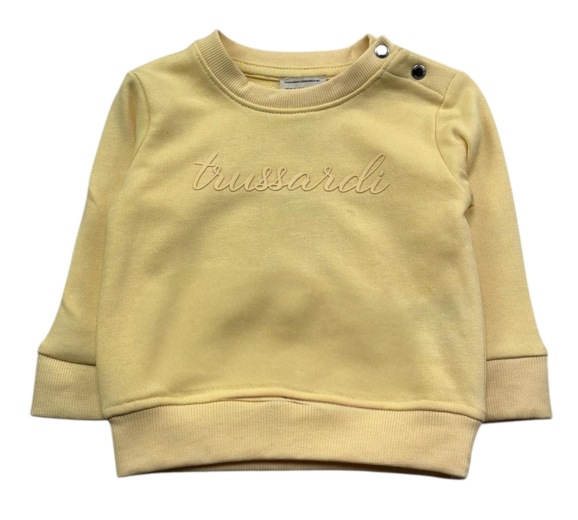Trussardi Felpa Chiusa Girocollo Tinta Unita con Logo per Neonata TIP26014FE GIALLO TRUSSARDI 
