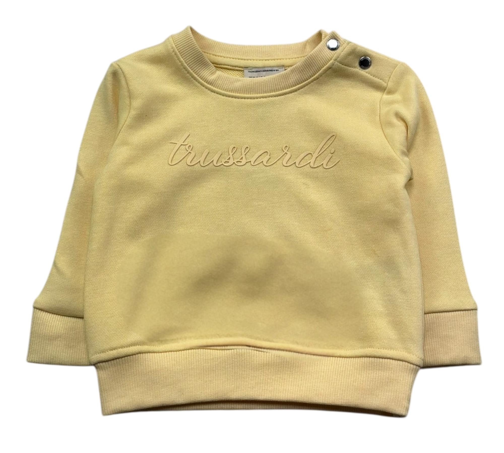 Trussardi Felpa Chiusa Girocollo Tinta Unita con Logo per Neonata TIP26014FE GIALLO TRUSSARDI 