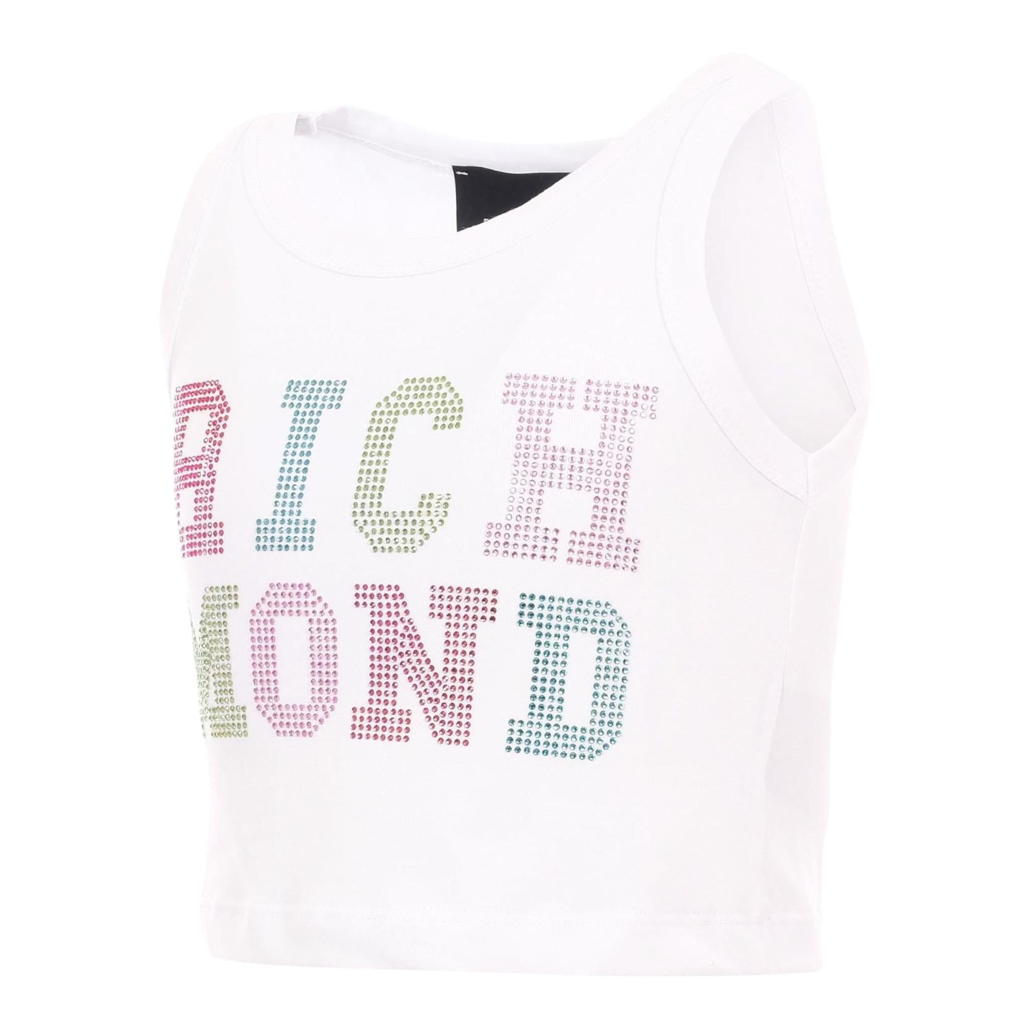 John Richmond Canotta tinta unita con Brillantini Bianco per Bambina RGP25211CNX BIANCO JOHN RICHMOND 