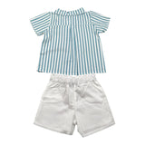 Babidu Completo 2 Pezzi Camicia-Bermuda per Bambino 42403 BIANCO/AZZURRO BABIDU 