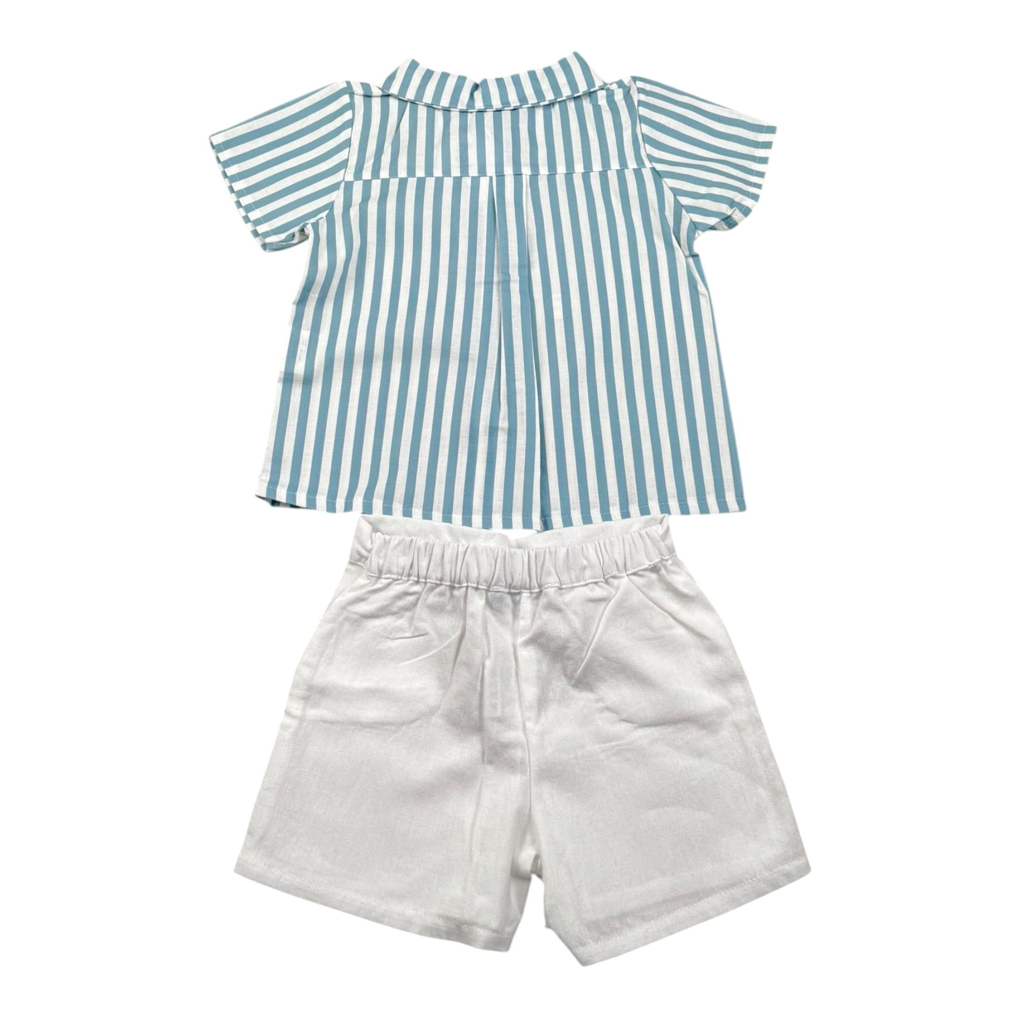 Babidu Completo 2 Pezzi Camicia-Bermuda per Bambino 42403 BIANCO/AZZURRO BABIDU 