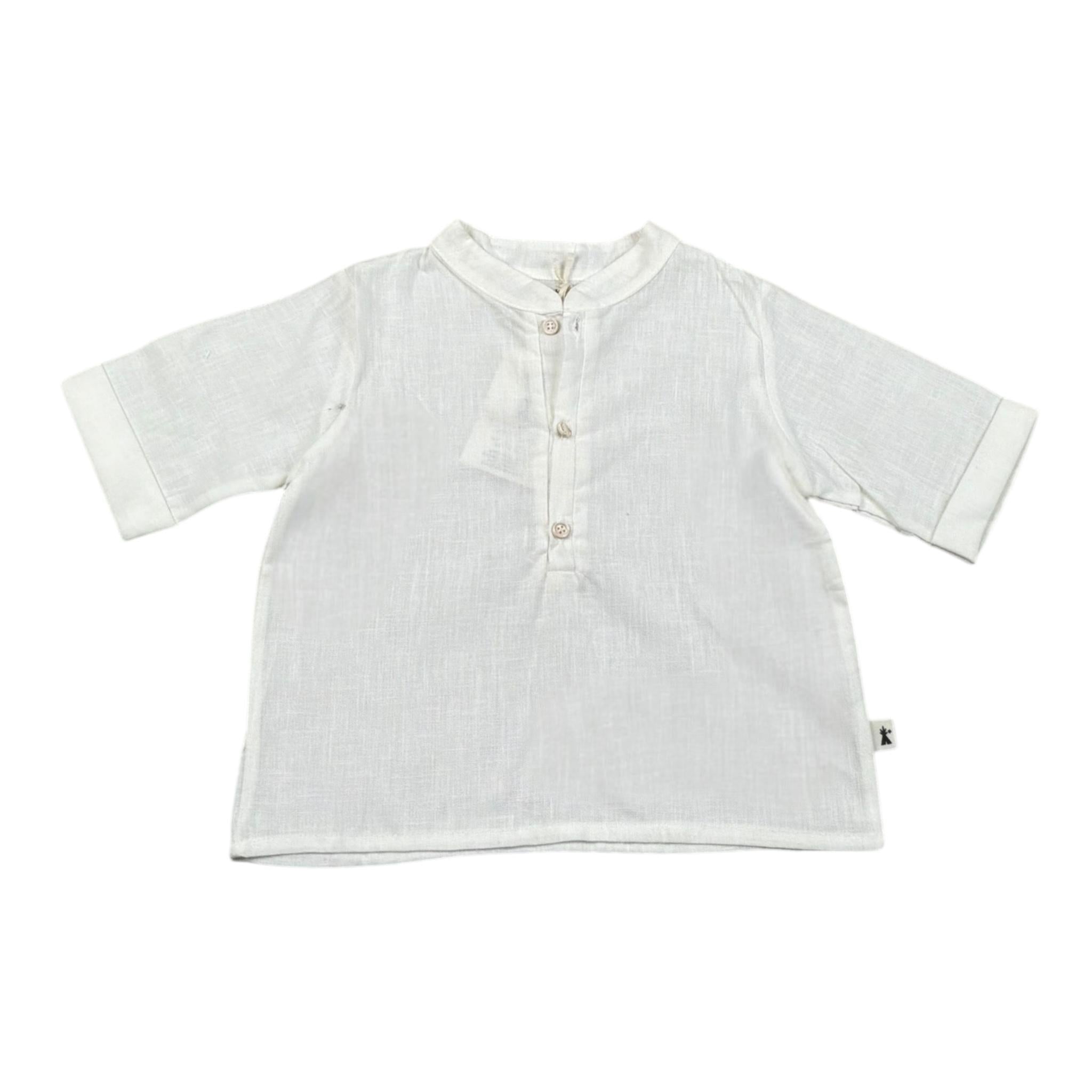 Petit Indi Polo Mezza Manica Girocollo Tinta Unita  per Neonato SS25BK7120XN BIANCO PETIT INDI 