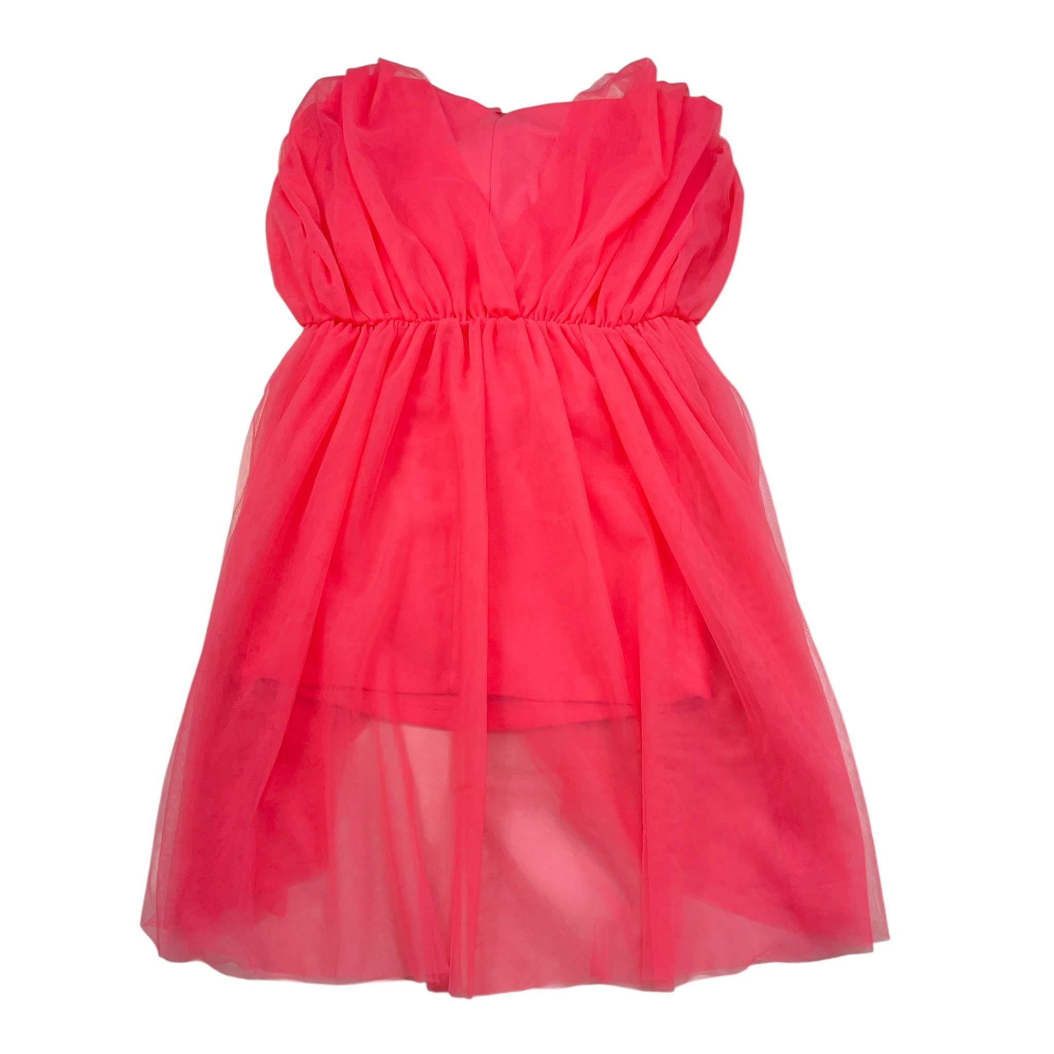 Liu Jo Abito Tinta Unita con Tulle E Cintura per Bambina GA5147 CORALLO LIU JO 