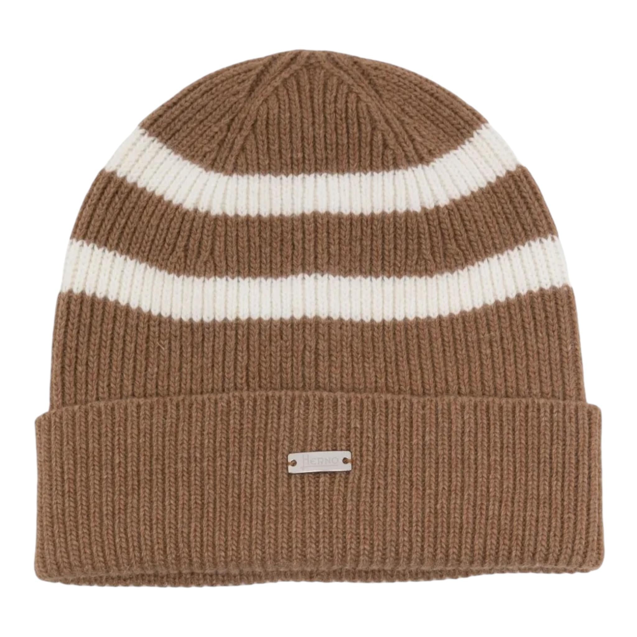 HERNO cappello tinta unita fantasia a righe Cammello per Bambino BER00013X CAMMELLO HERNO 