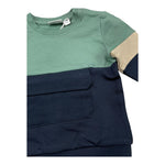 NAME.IT felpa chiusa bicolore girocollo con tasca Verde/blu per Neonato 13236280 VERDE/BLU NAME.IT 