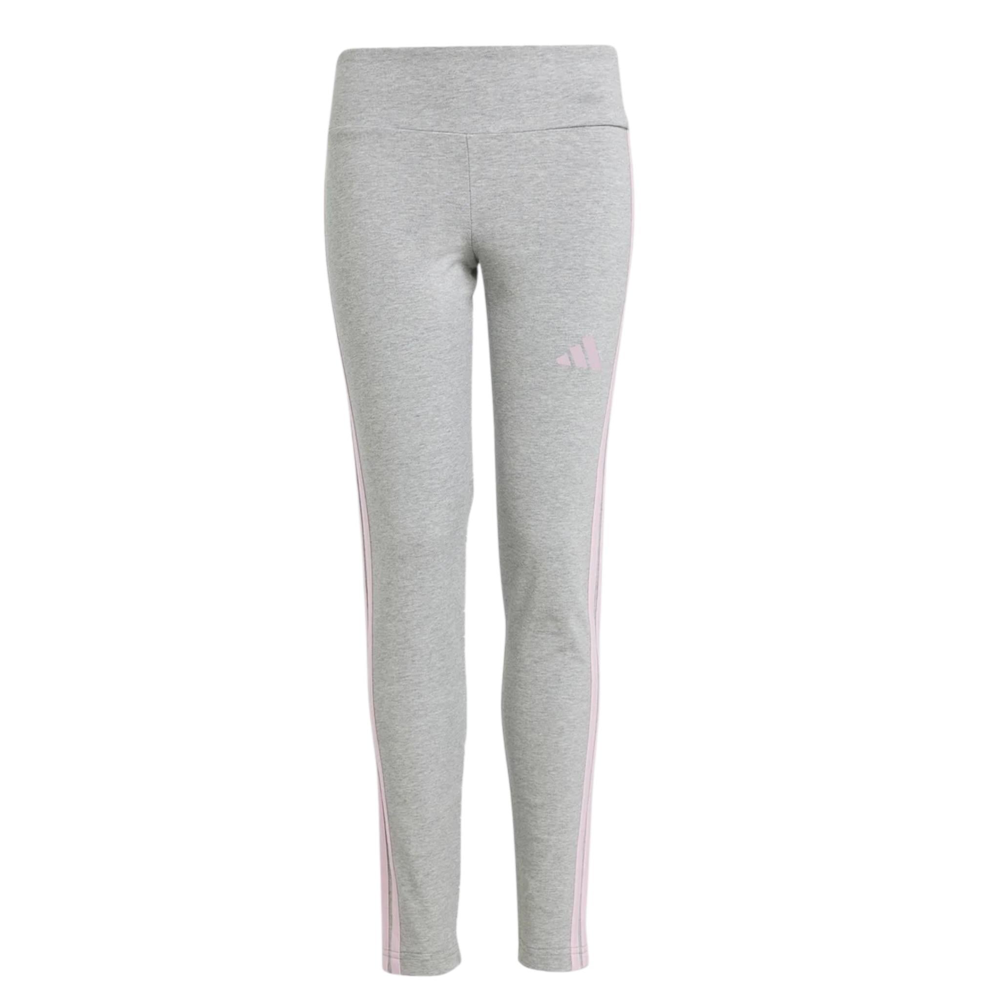 Adidas Leggins Tinta Unita con Logo per Bambina JF3674 GRIGIO Adidas 