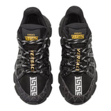 Versace Sneakers Tinta Unita Con Stampe Logo Nero Per Bambino