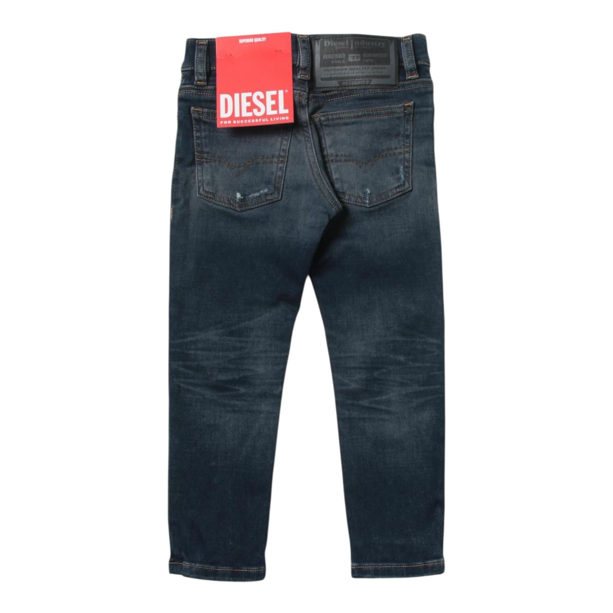 Diesel Jeans Tinta Unita con Girovita Regolabile per Bambino J00990X BLU DIESEL 
