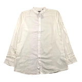 Dan John Camicia Manica Lunga Tinta Unita Collo Coreano Bianco Per Bambino