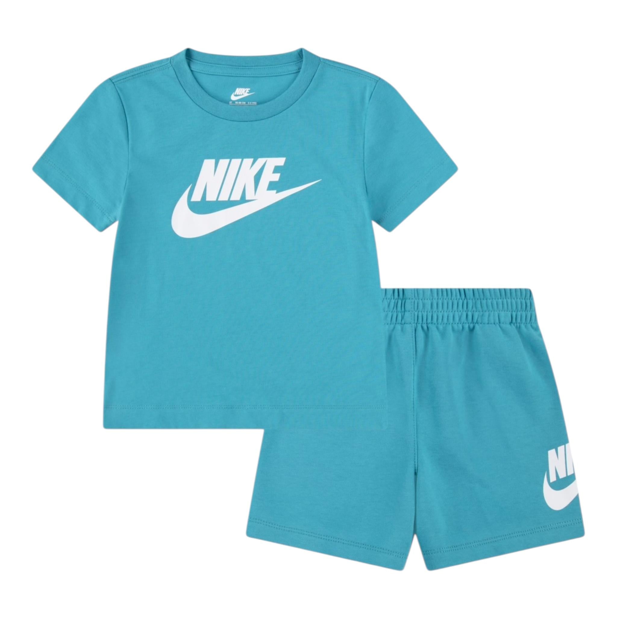 Nike Completo 2 Pezzi T-Shirt-Bermuda Tinta Unita per Neonato 59L596 TIFFANY NIKE 