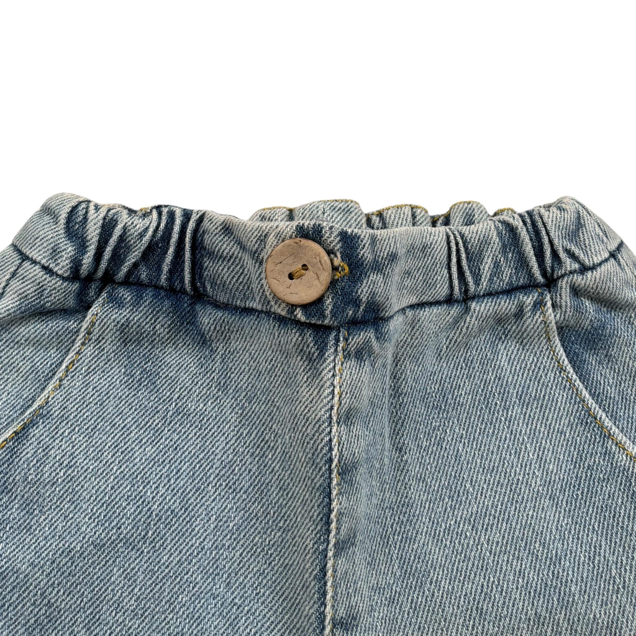 Play Up Bermuda In Denim tinta unita con Elastico In Vita Azzurro per Neonato PA011AI11706 AZZURRO PLAY UP 