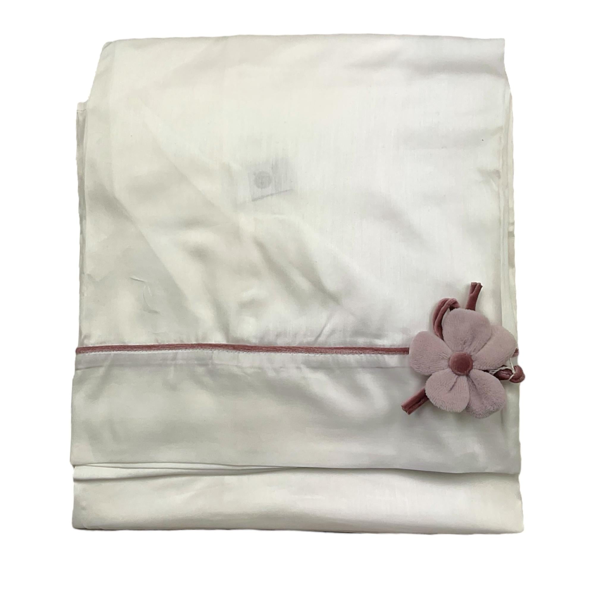 MARLU' set lenzuola 3pz tinta unita con fiore Bianco per Neonata IB10LE BIANCO MARLU' 