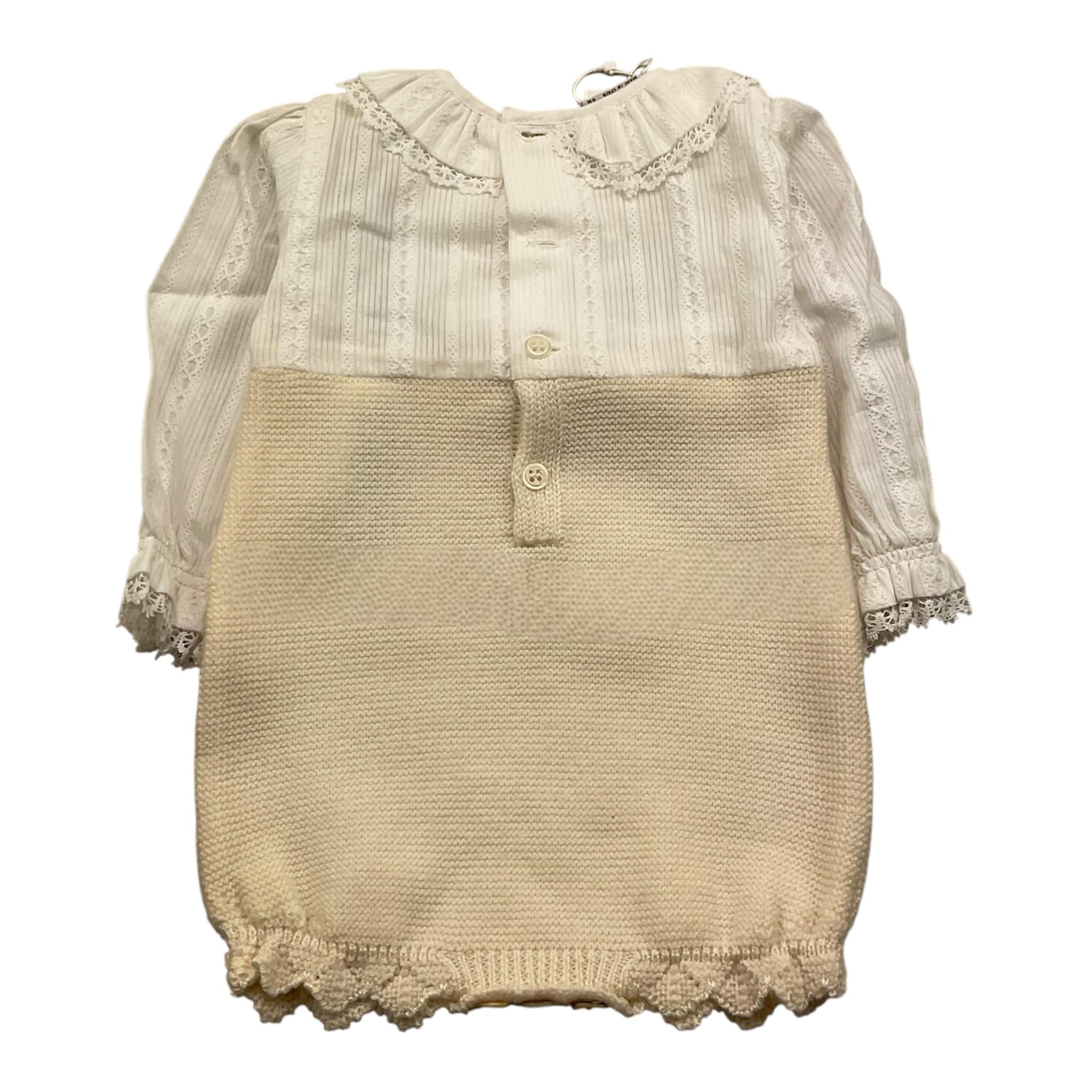 PAZ RODRIGUEZ pagliaccetto manica lunga bicolore Panna per Neonata 0051110722 PANNA PAZ RODRIGUEZ 