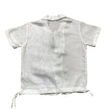 Le Bebe' Camicia Mezza Manica Tinta Unita Bianco Per Neonato
