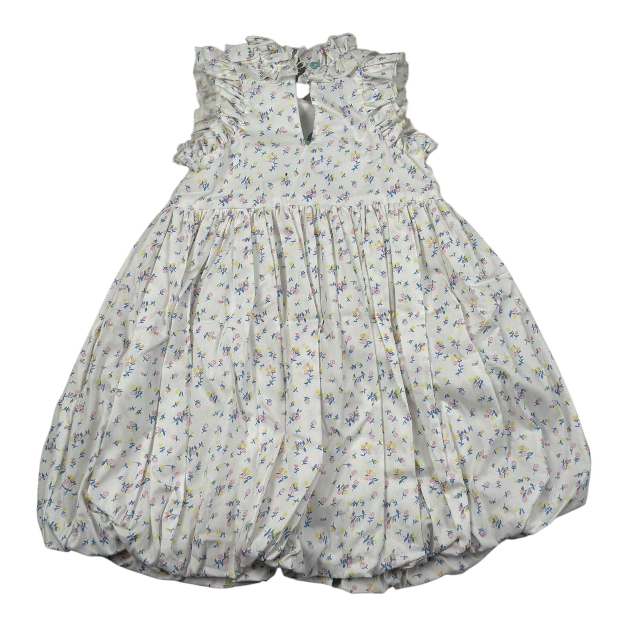 A' La Page Abito Manica Lunga Tinta Unita Fantasia Floreale per Bambina AL26 BIANCO A' LA PAGE 