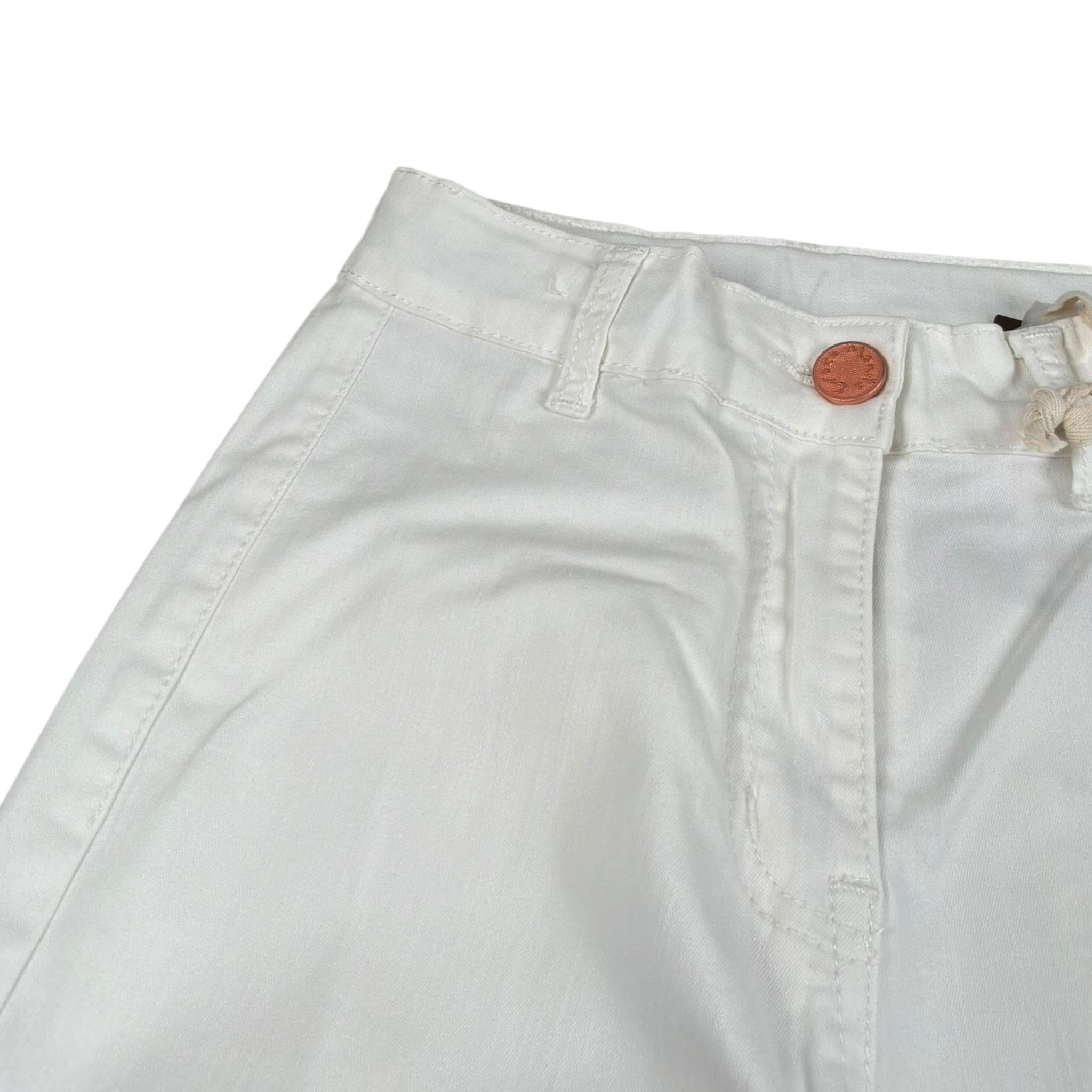 Manila Grace Jeans Tinta Unita con Tasconi per Bambina MG2698 PANNA MANILA GRACE 