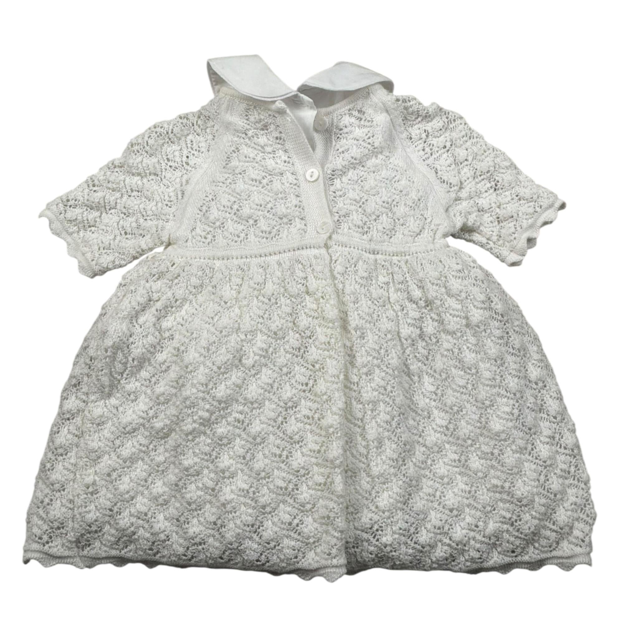 Le Coconne Abito Mezza Manica Traforato per Neonata LCN1947 BIANCO LE COCONNE 