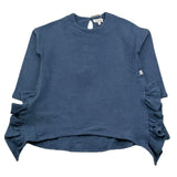 MAGIL maglia girocollo tinta unita cn rouches Blu per Bambina GN21095 BLU MAGIL 