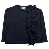 Dondup Felpa Chiusa Girocollo Con Rouches Nero Per Bambina