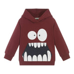 EMC felpa chiusa con cappuccio tinta unita con stapa in contrasto Bordeaux per Bambino CE2985 BORDEAUX EMC 