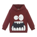 EMC felpa chiusa con cappuccio tinta unita con stapa in contrasto Bordeaux per Bambino CE2985 BORDEAUX EMC 