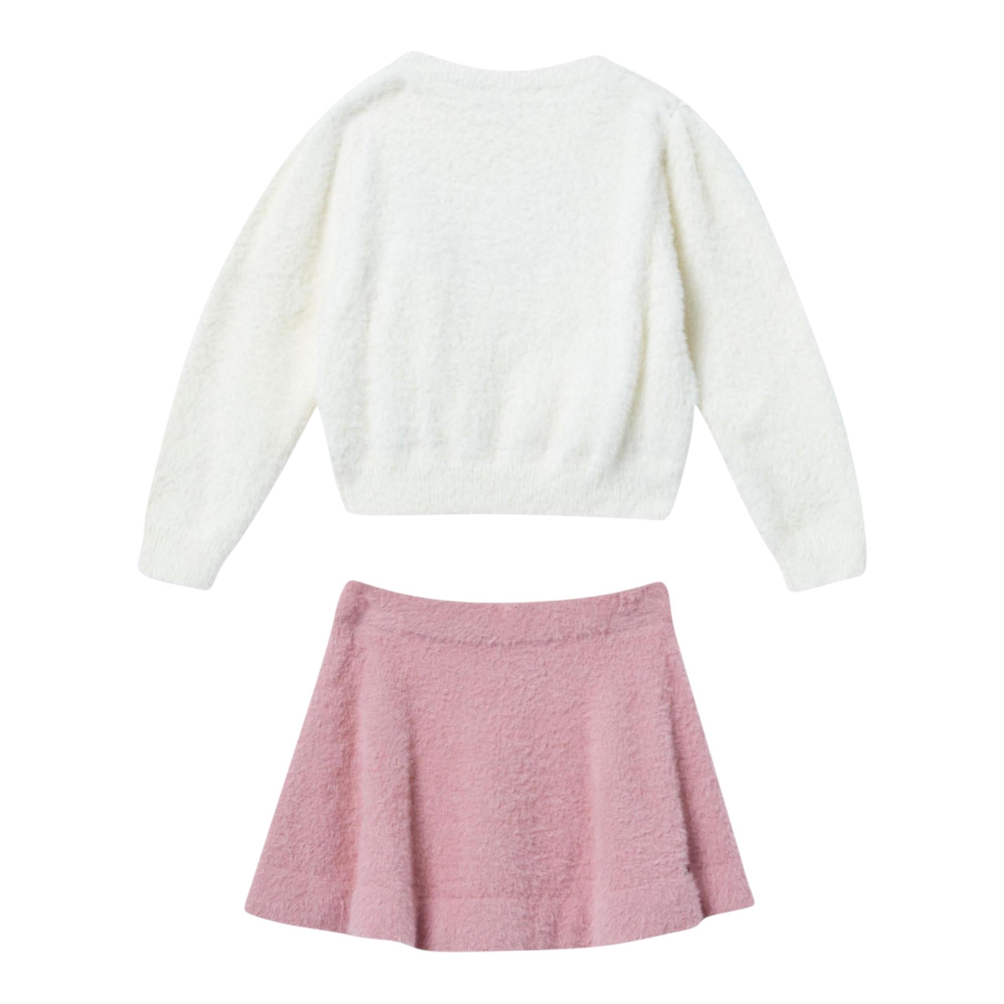 LIU JO completo 2pz maglia-gonna bicolore Bianco/rosa per Bambina KF4126 BIANCO/ROSA LIU JO 