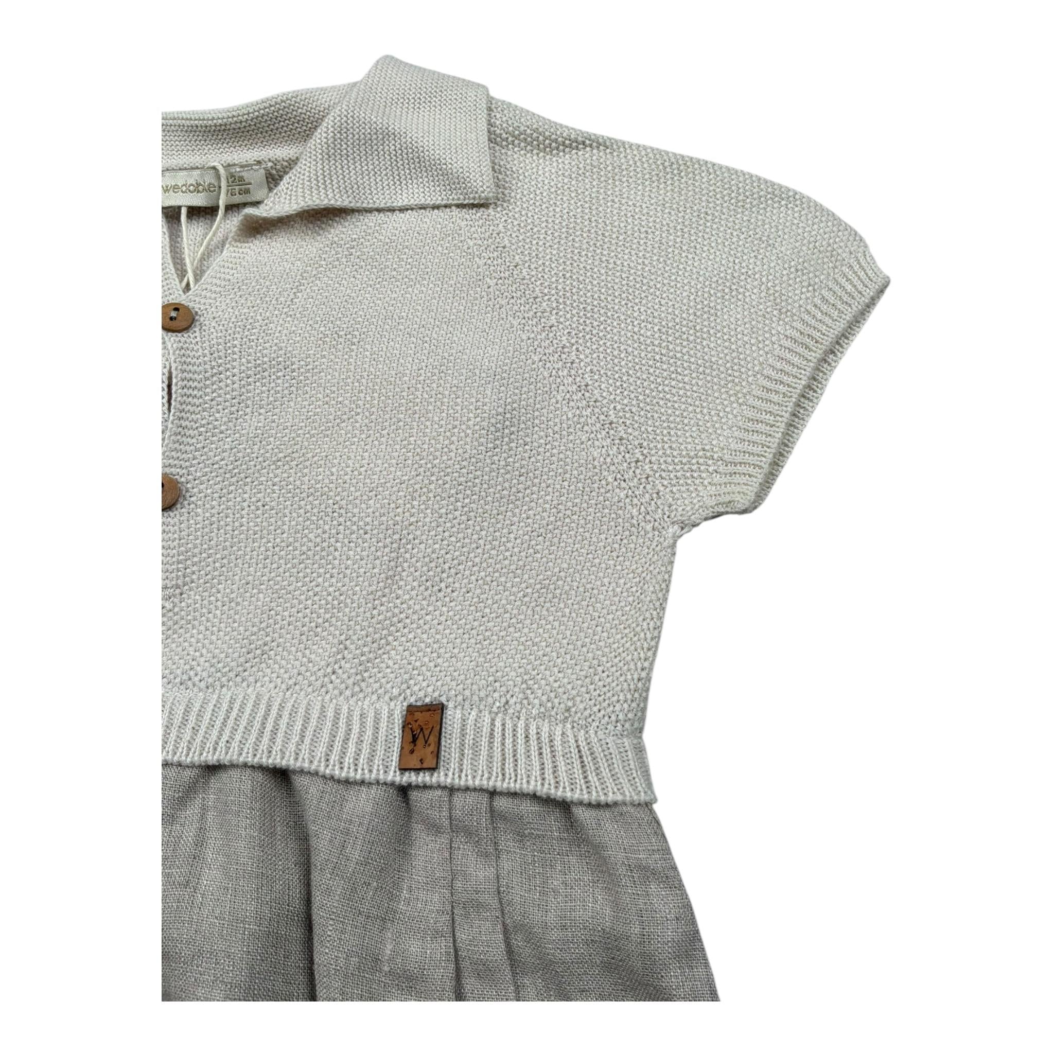 Wedoble Pagliaccetto Mezza Manica Fantasia Quadretti per Neonato V2507405X BEIGE WEDOBLE 