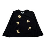 Elisabetta Franchi Shirt Girocollo tinta unita con Stampa Nero per Neonata EGTS072 NERO ELISABETTA FRANCHI 