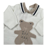 Marlu' Tutina Manica Lunga Tinta Unita con Ricami per Neonato EB5510 BIANCO MARLU' 