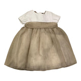 Little Bear Abito Mezza Manica Bicolore Bianco/Beige Per Neonata