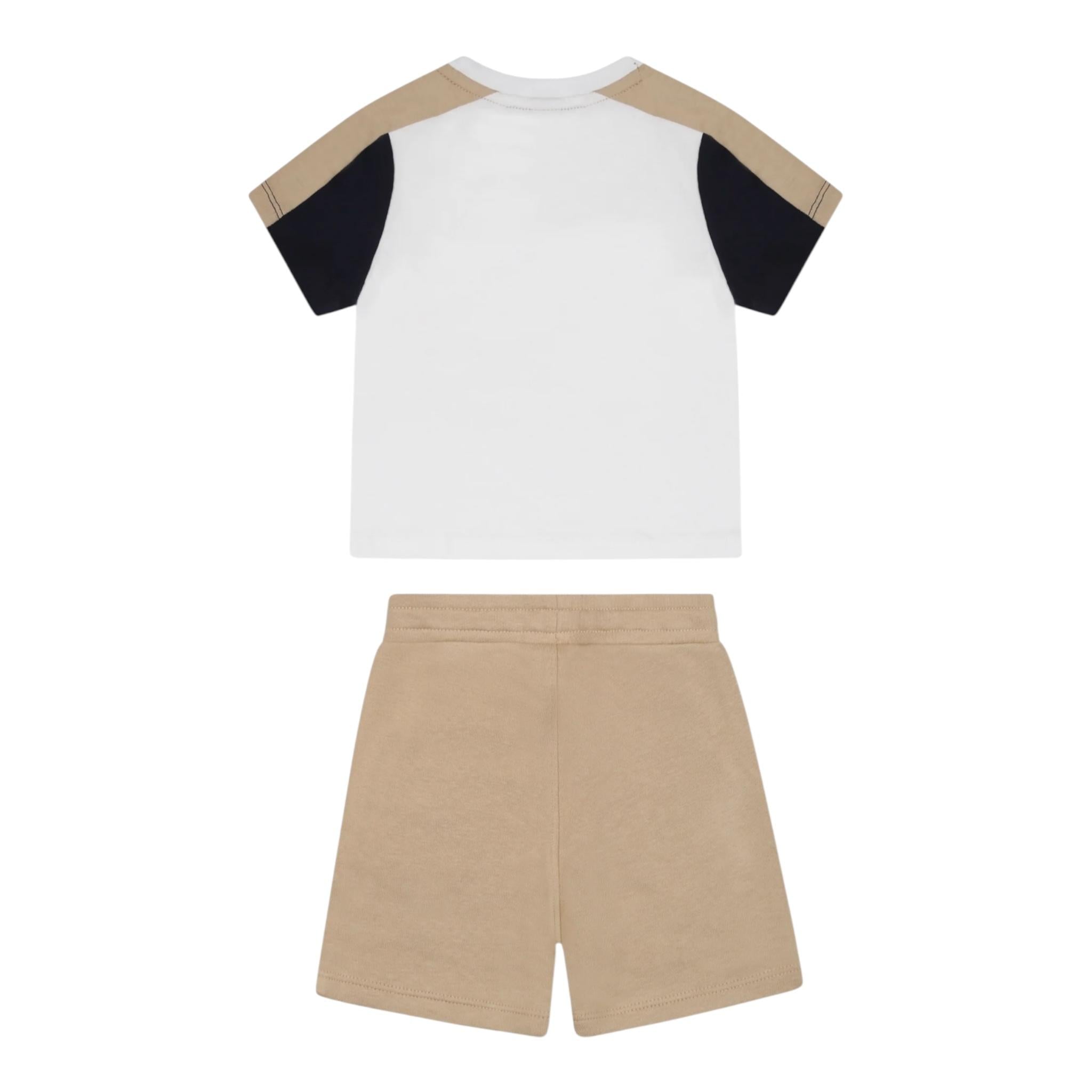 Boss Completo 2 Pezzi T-Shirt-Bermuda per Neonato J52120 BIANCO/BEIGE BOSS 