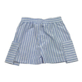 Manila Grace Short Tinta Unita con Fantasia A Righe per Bambina 363PMBS25 AZZURRO MANILA GRACE 