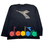 DIADORA shirt girocollo tinta unita con stampa Nero per Bambino F4DIJBTH005 NERO DIADORA 