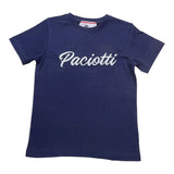 Cesare Paciotti T-Shirt Tinta Unita Girocollo Con Stampa Logo Blu Per Neonato