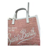 Saint Barth Borsa Tinta Unita con Stampa In Paglia per Bambina 00373L ROSA SAINT BARTH 
