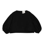 Simonetta Camicia Tinta Unita con Logo per Bambina SW5A03 NERO SIMONETTA 