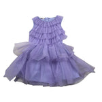 Liu Jo Abito Giromanica tinta unita con Tulle Lilla per Bambina KA3015 LILLA LIU JO 