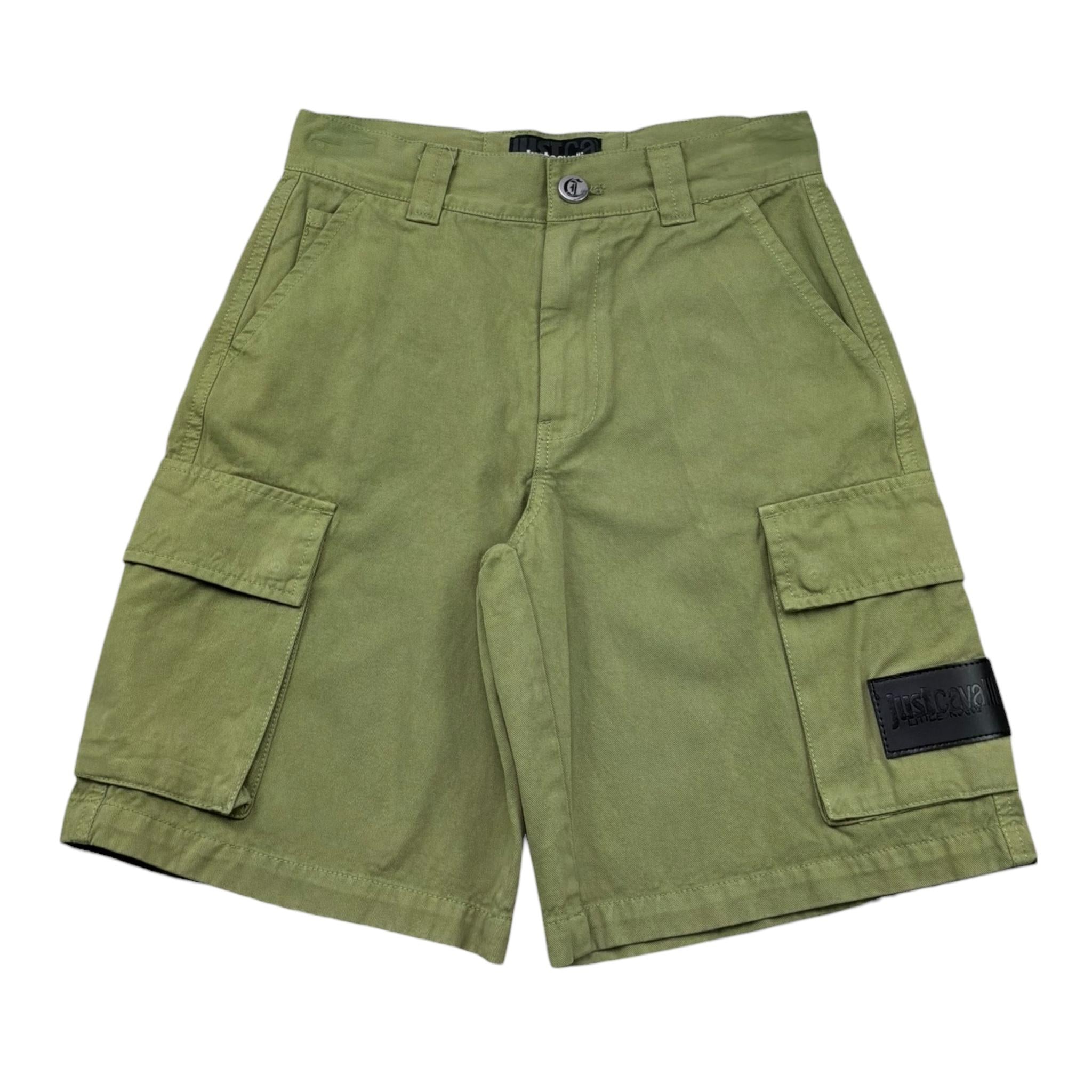 Just Cavalli Bermuda Tinta Unita con Tasconi E Girovita Regolabile per Bambino JBP26120BE VERDE JUST CAVALLI 