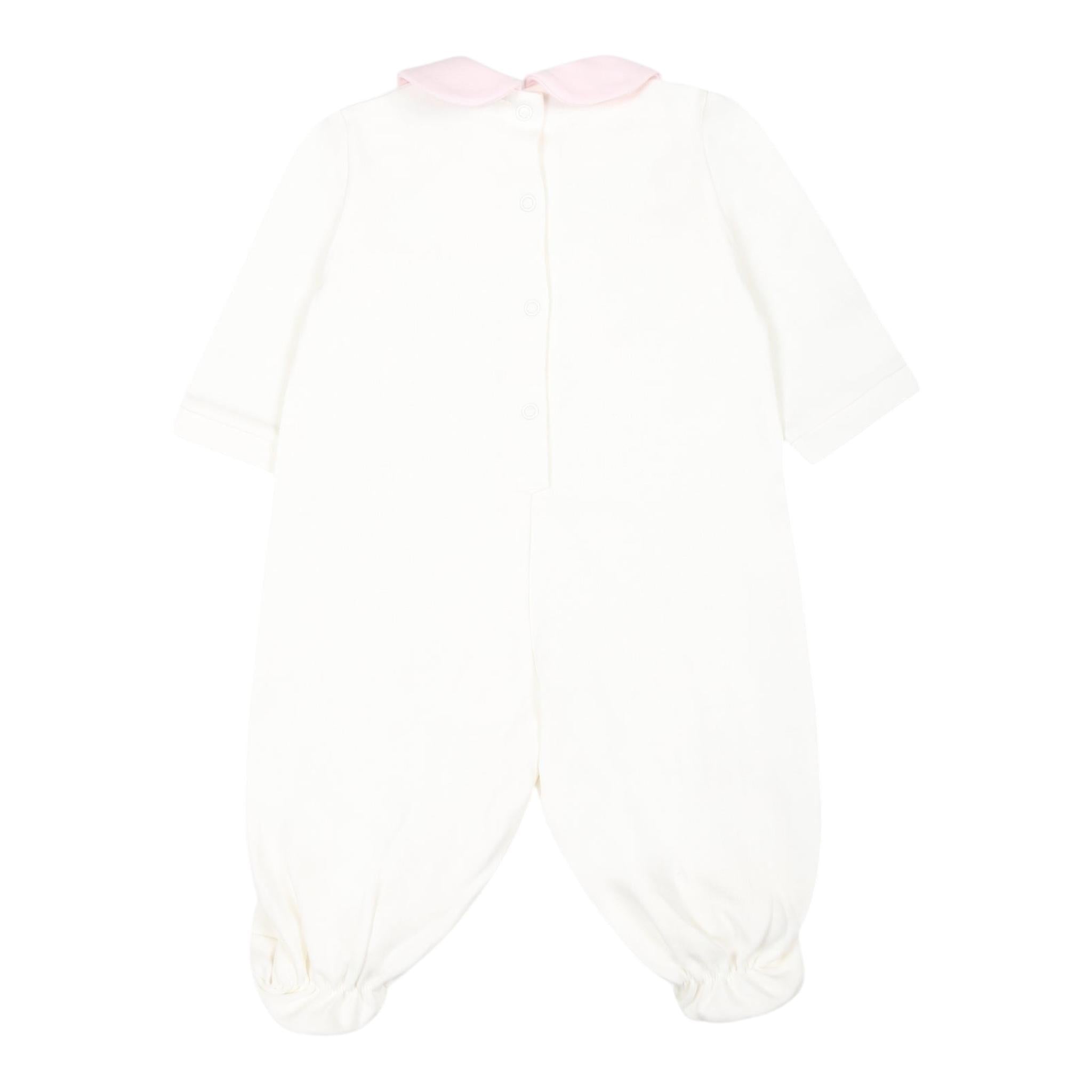 MONNALISA set tutina tinta unita con stampa-cappello-bavetta Bianco per Neonata 35D500 BIANCO MONNALISA 
