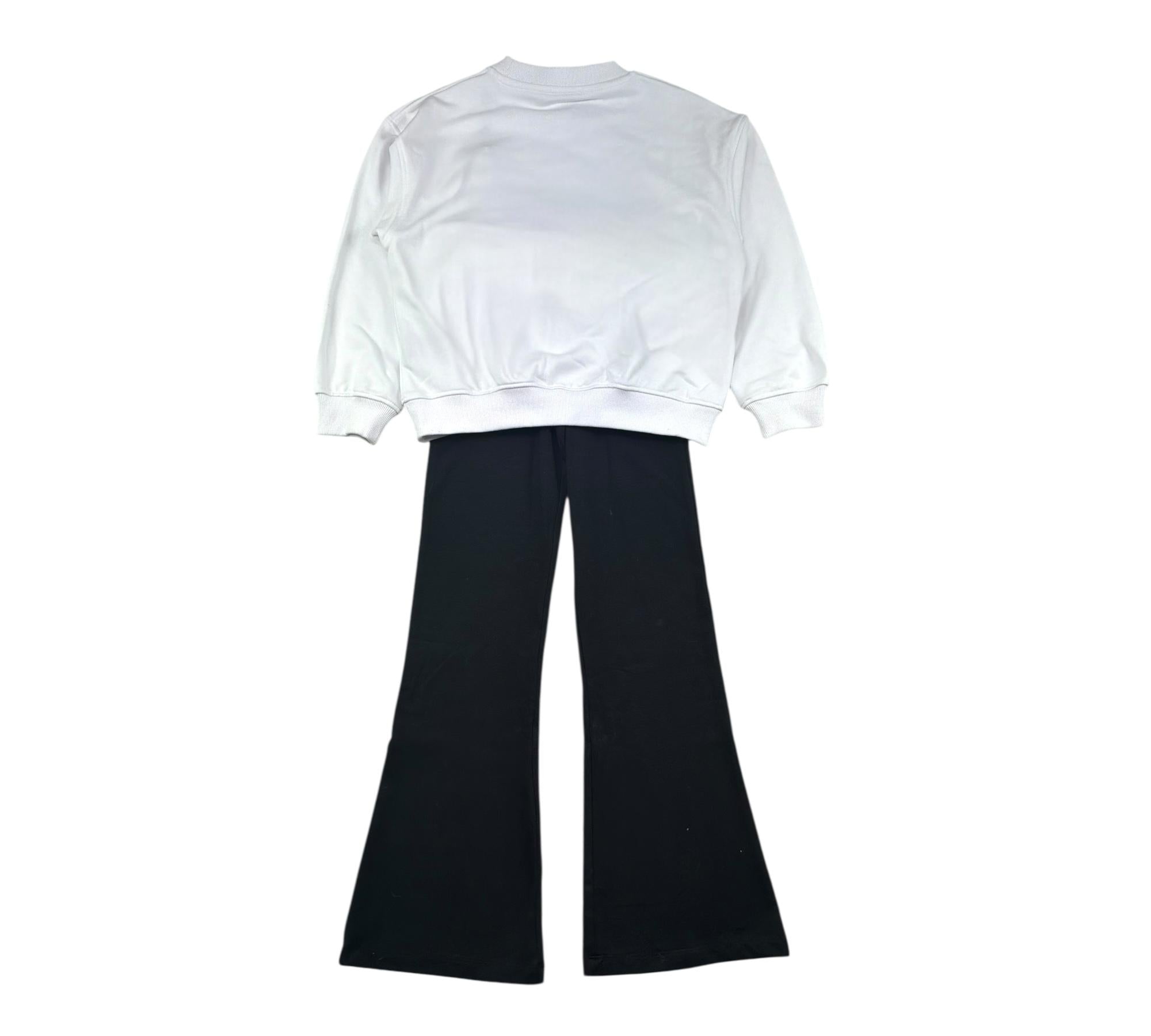 John Richmond Completo 2 Pezzi Felpa-Pantalone A Zampa per Bambina RGP26014CF BIANCO/NERO JOHN RICHMOND 