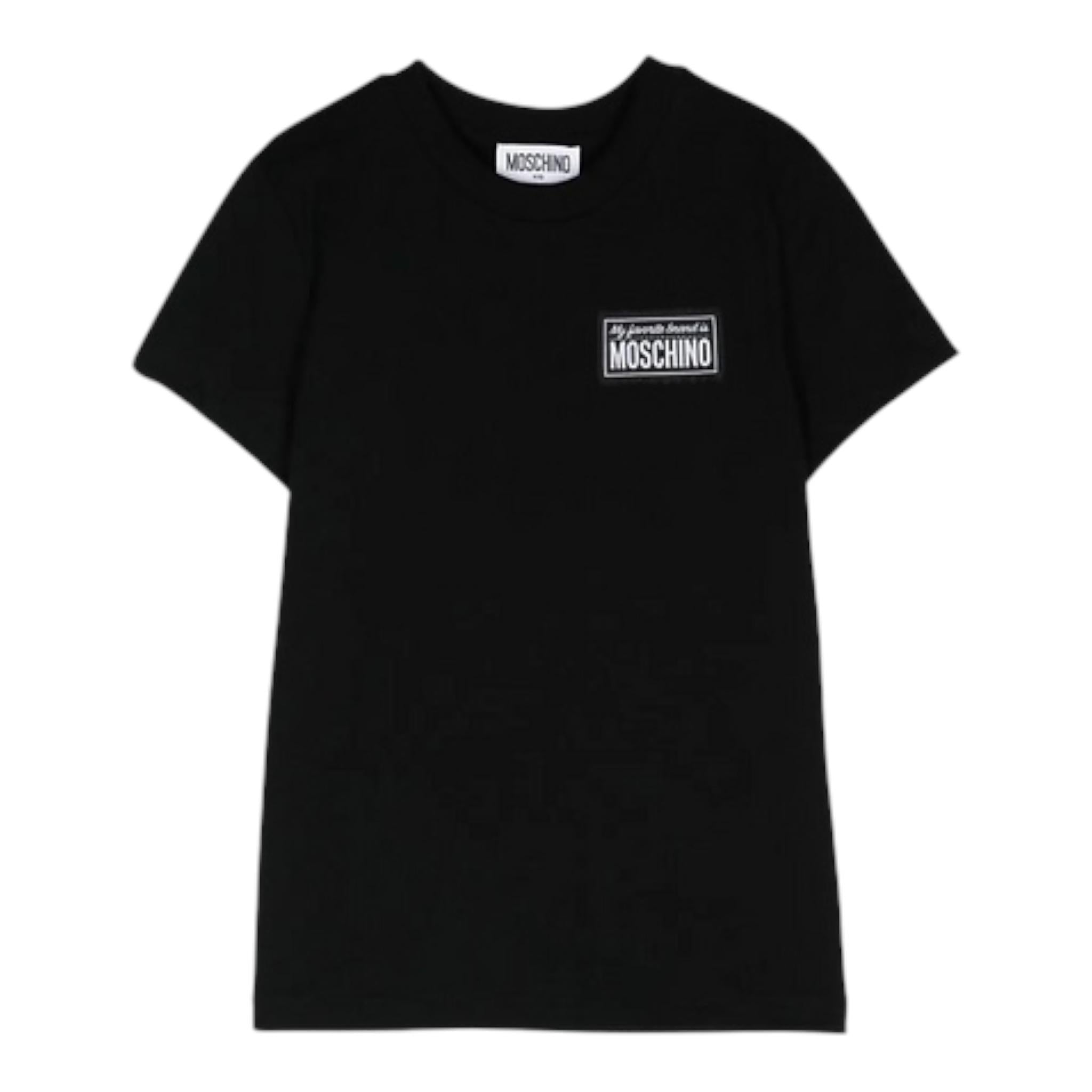 MOSCHINO t-shirt tinta unita girocollo Nero per Bambino HRM04KX NERO MOSCHINO 