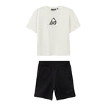 Emporio Armani Completo 2 Pezzi T-Shirt-Bermuda Bicolore per Bambino 7B000068 PANNA/NERO EMPORIO ARMANI 
