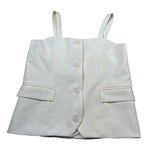 Manila Grace Top Tinta Unita Bretelline per Bambina MG2753 PANNA MANILA GRACE 