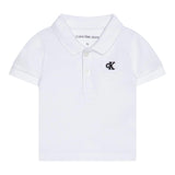 Calvin Klein Polo Mezza Manica Tinta Uita con Logo Bianco per Bambino IB0IB02486 BIANCO CALVIN KLEIN 