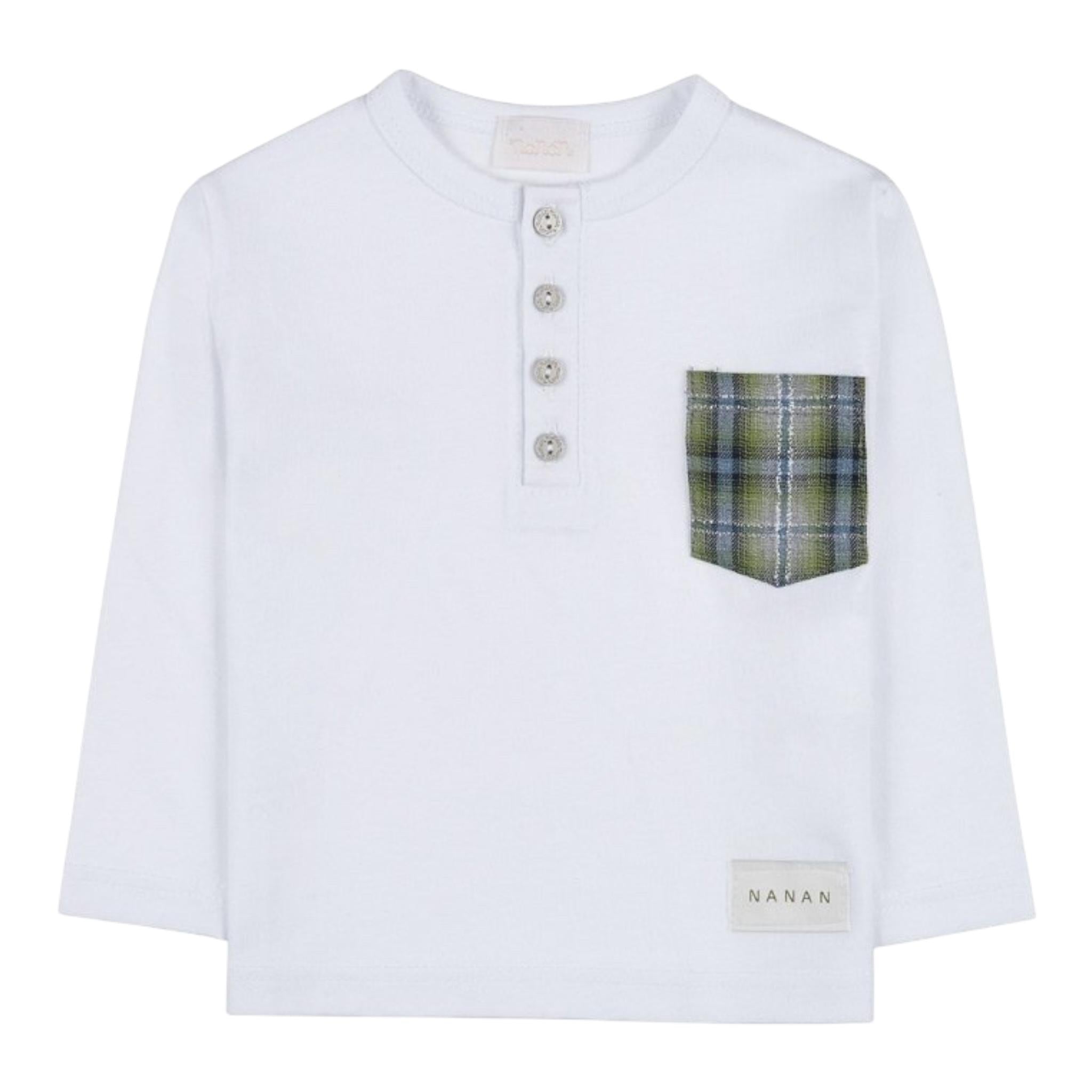 NANAN shirt con bottoni tinta unita con taschino Bianco per Bambino I2427748B BIANCO NANAN 