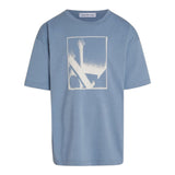 Calvin Klein T-Shirt Girocollo Tinta Unita con Logo per Bambino IB0IB02161 AZZURRO CALVIN KLEIN 