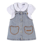 Moschino Completo 2 Pezzi T-Shirt-Salpette In Denim per Neonata MDG019 BIANCO MOSCHINO 