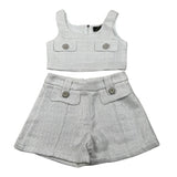 Fun & Fun Completo 2 Pezzi Top-Short per Bambina FNCBTP01031X GRIGIO FUN & FUN 