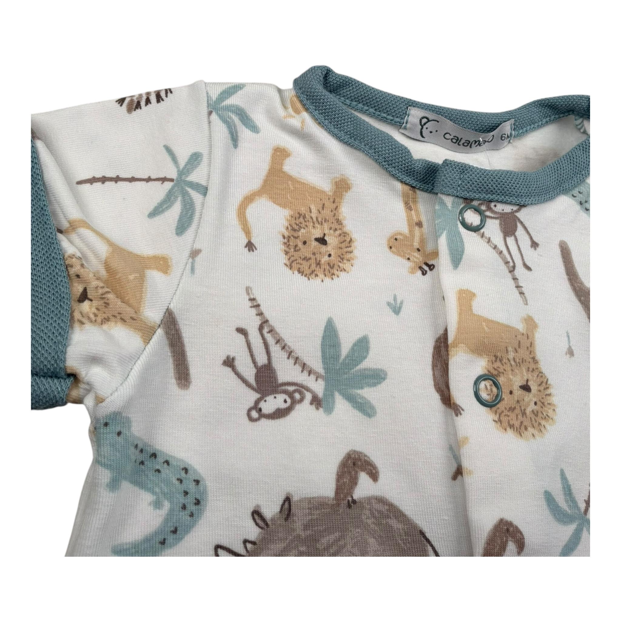 Calamaro Pagliaccetto Mezza Manica Bicolore per Neonato 32486 BIANCO/VERDE CALAMARO 