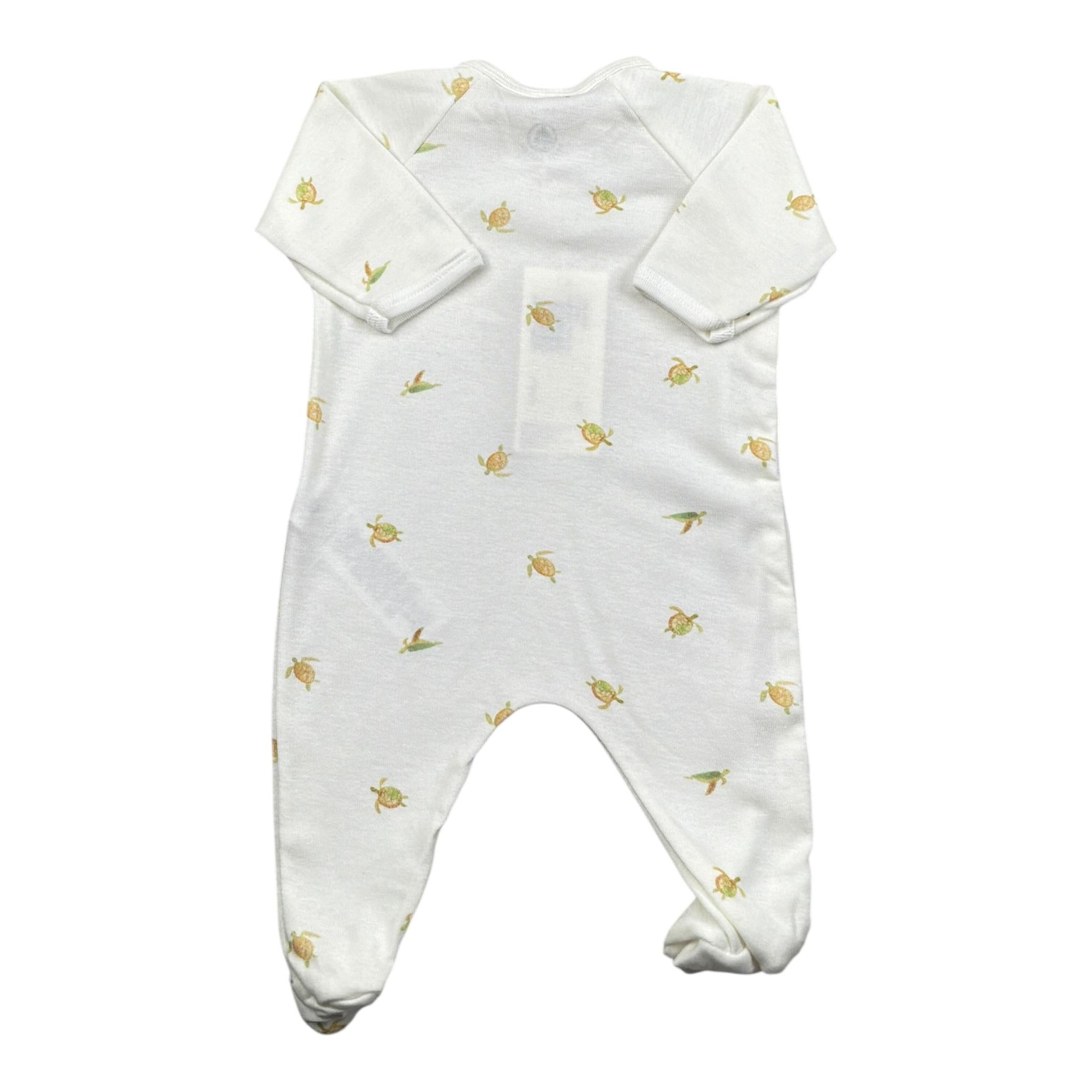 Petit Bateau Tutina tinta unita con Stampa Panna per Neonato A09GF PANNA PETIT BATEAU 